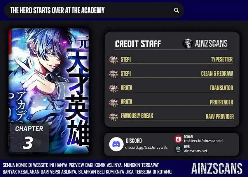 The Hero Starts Over at the Academy Chapter 3 - halaman 1