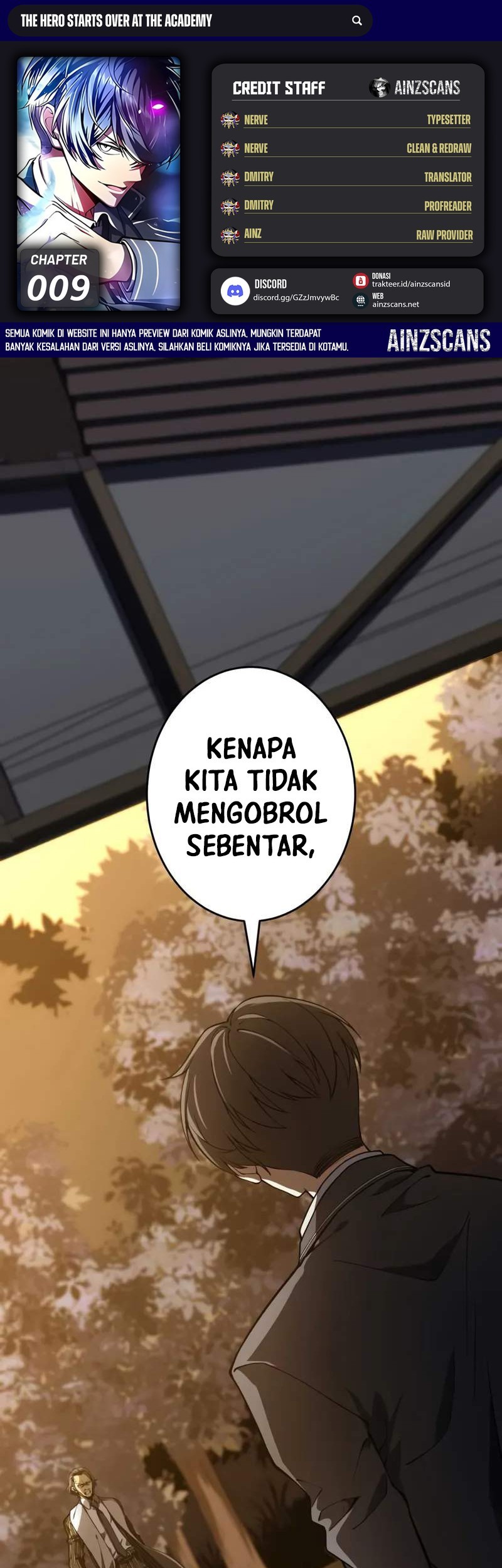 The Hero Starts Over at the Academy Chapter 9 - halaman 1