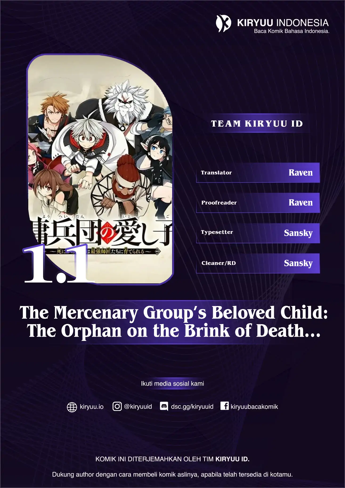 The Mercenary Group’s Beloved Child: The Orphan on the Brink of Death is Raised by the Mightiest Masters Chapter 1.1 - halaman 1