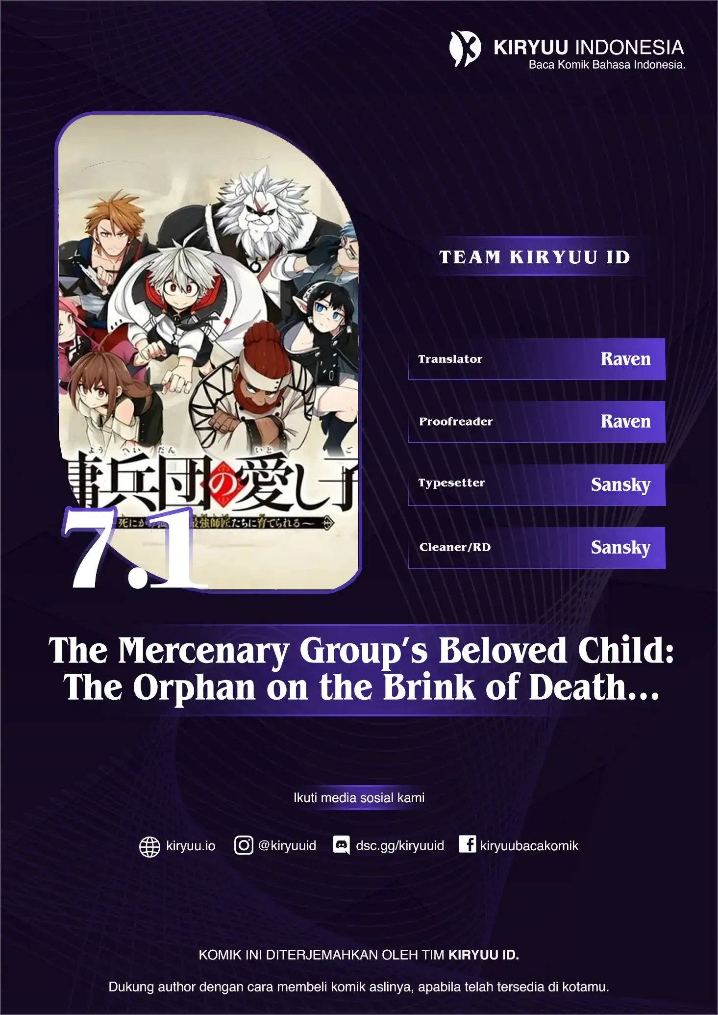 The Mercenary Group’s Beloved Child: The Orphan on the Brink of Death is Raised by the Mightiest Masters Chapter 7.1 - halaman 1