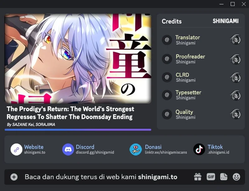 The Prodigy's Return: The World's Strongest Regresses To Shatter The Doomsday Ending Chapter 1 - halaman 1