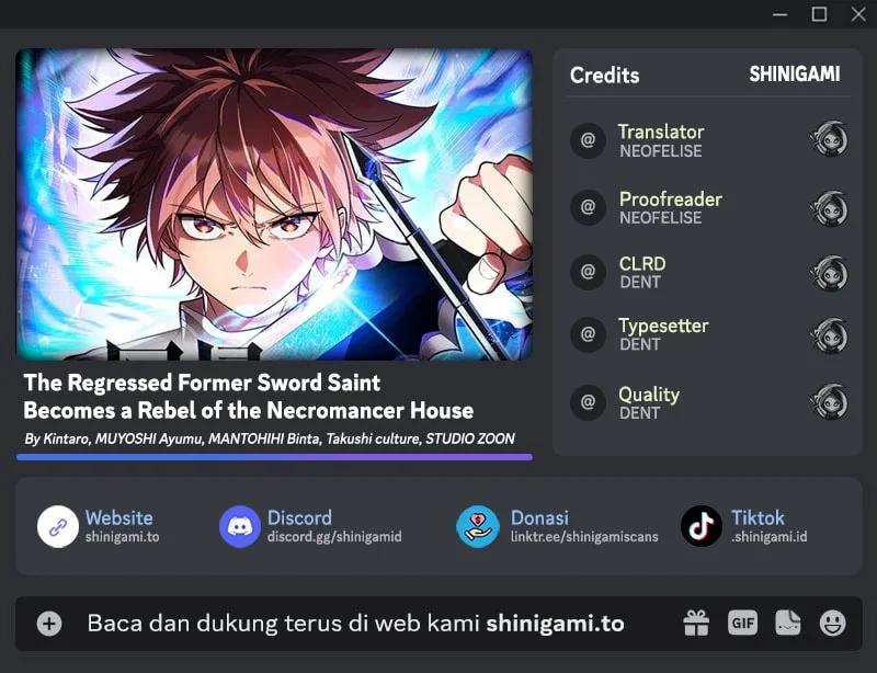 The Regressed Former Sword Saint Becomes A Rebel Of The Necromancer House Chapter 12 - halaman 1