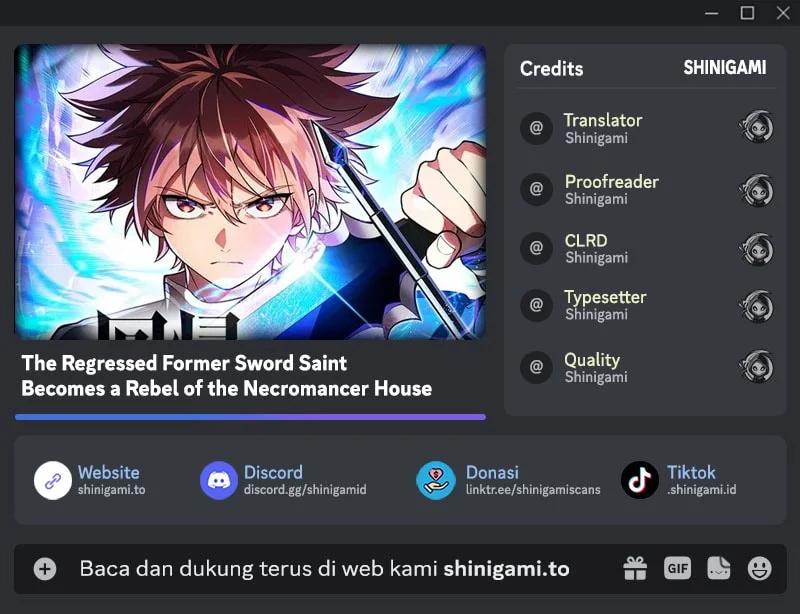 The Regressed Former Sword Saint Becomes A Rebel Of The Necromancer House Chapter 2 - halaman 1