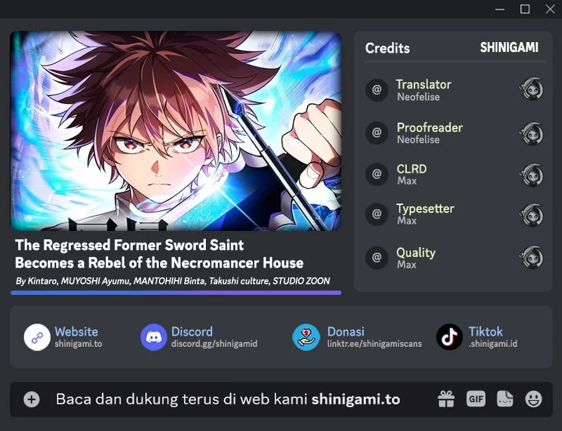 The Regressed Former Sword Saint Becomes A Rebel Of The Necromancer House Chapter 5 - halaman 1
