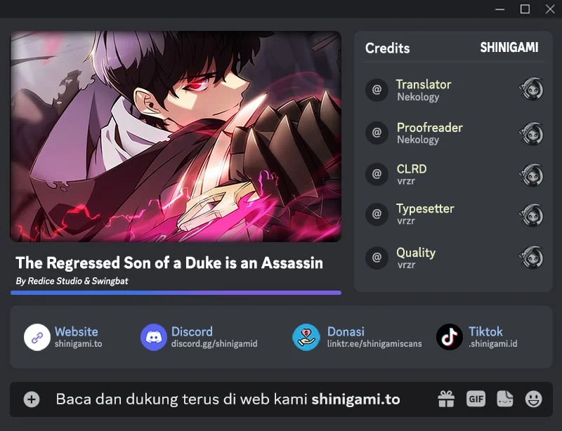 The Regressed Son Of A Duke Is An Assassin Chapter 105 - halaman 1