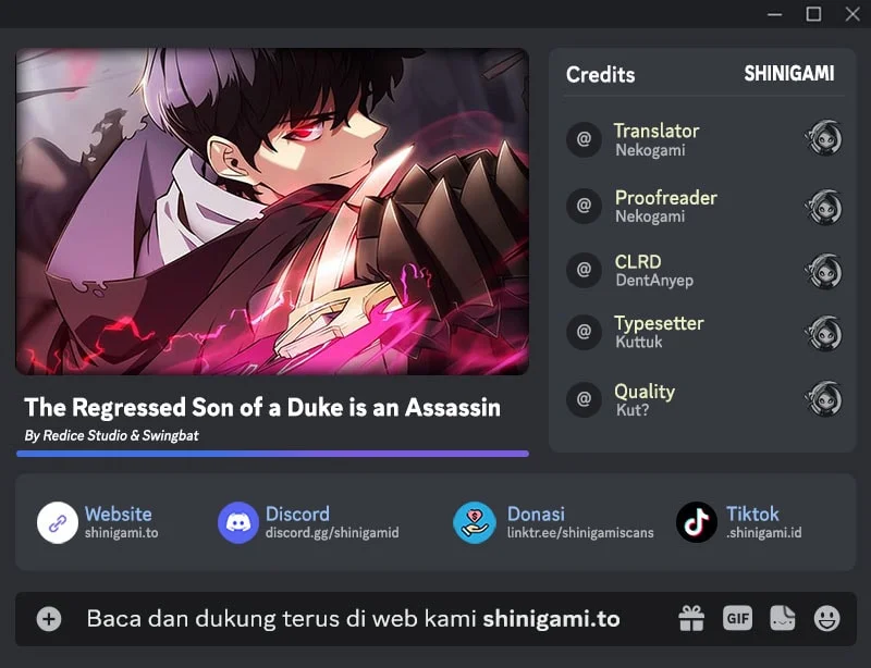 The Regressed Son Of A Duke Is An Assassin Chapter 116 - halaman 1