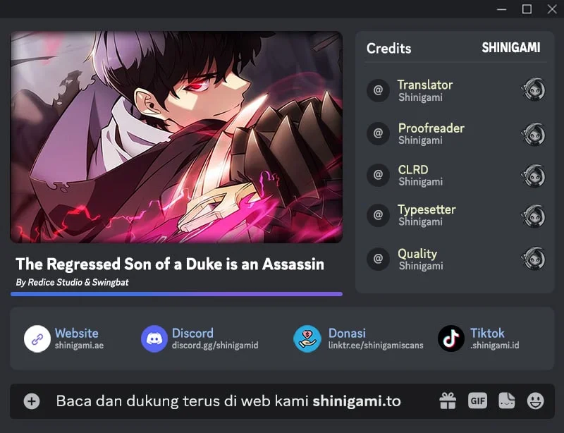 The Regressed Son Of A Duke Is An Assassin Chapter 139 - halaman 1