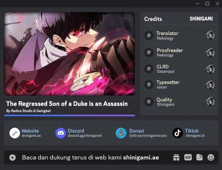 The Regressed Son Of A Duke Is An Assassin Chapter 70 - halaman 1