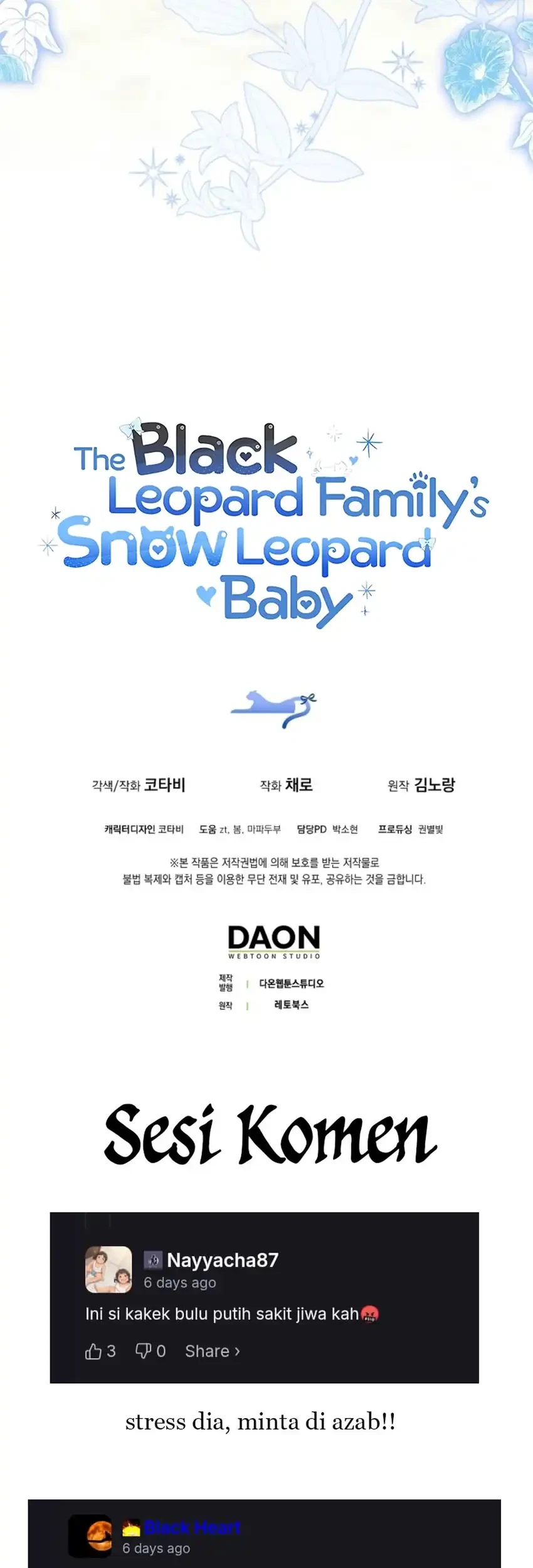The Snow Leopard Baby of the Black Leopard Family Chapter 71 - halaman 80