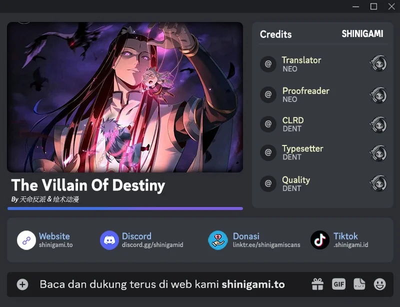 The Villain Of Destiny Chapter 295 - halaman 1