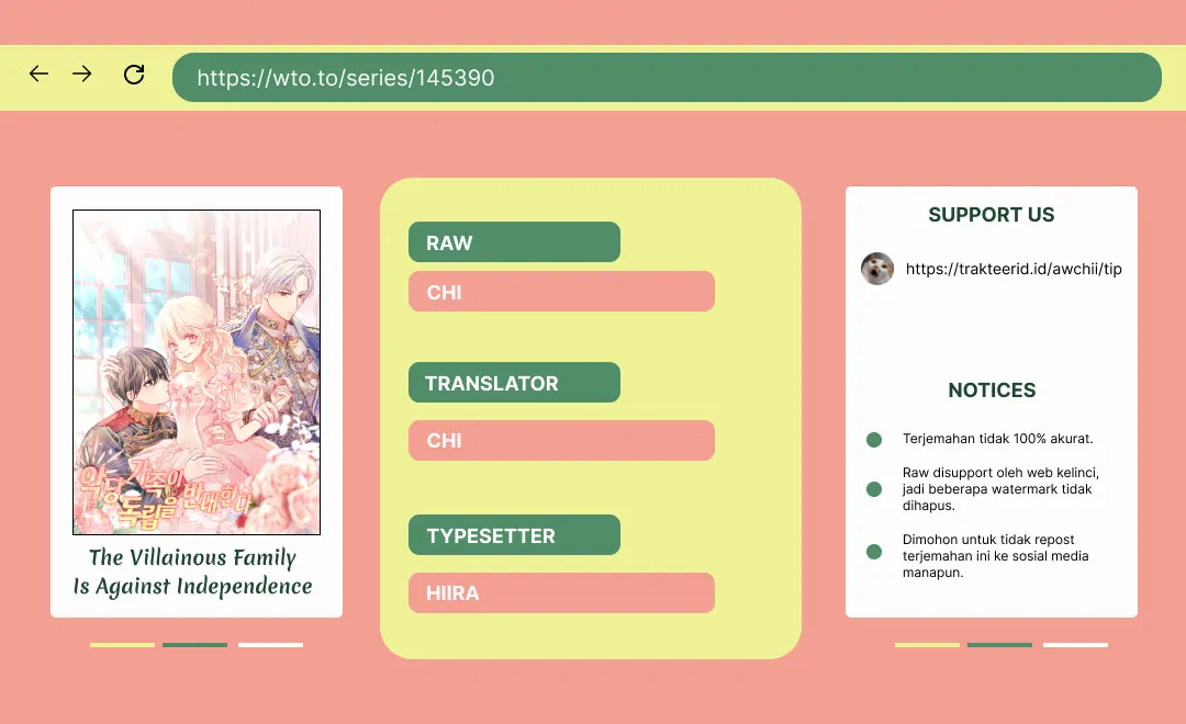 The Villainous Family is Against Independence Chapter 16 - halaman 1