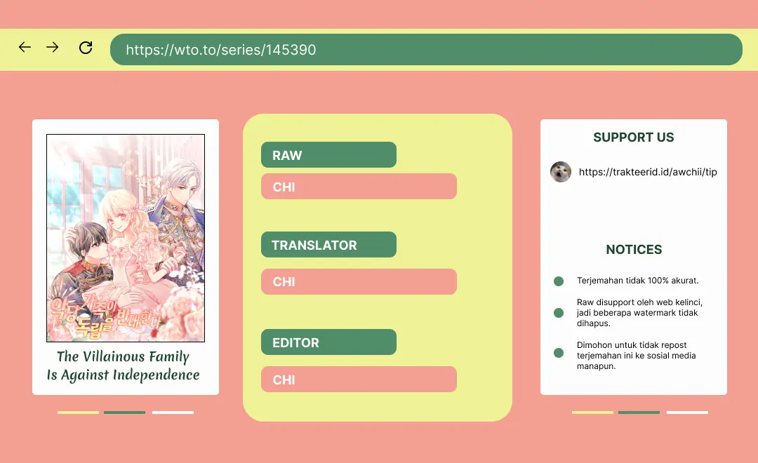The Villainous Family is Against Independence Chapter 22 - halaman 1