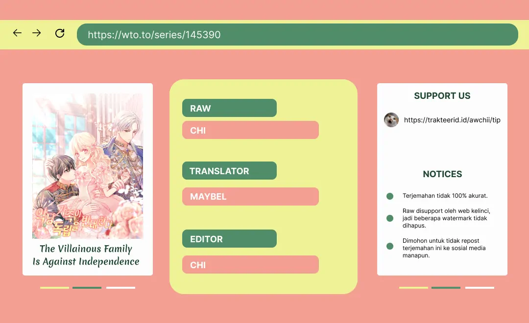 The Villainous Family is Against Independence Chapter 34 - halaman 1