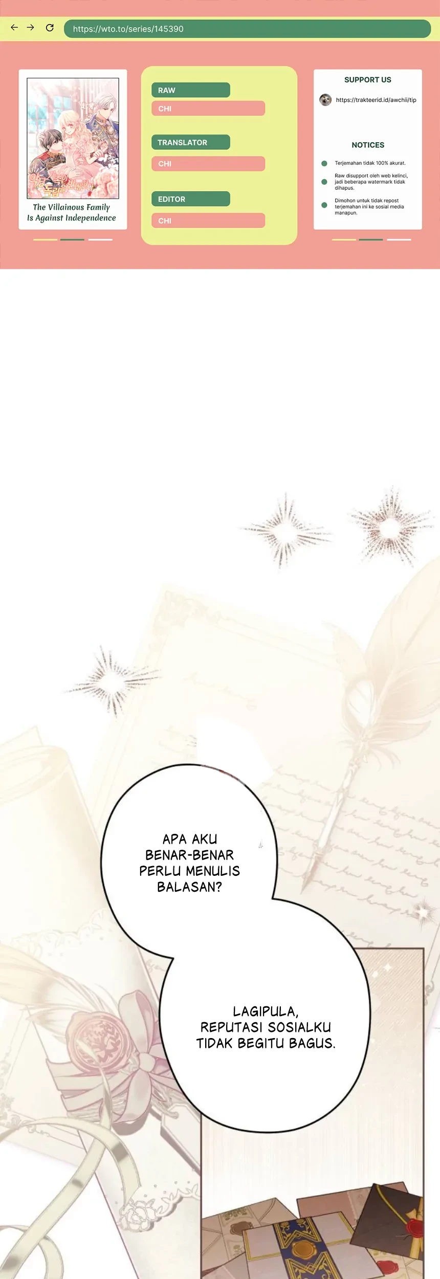The Villainous Family is Against Independence Chapter 52 - halaman 1