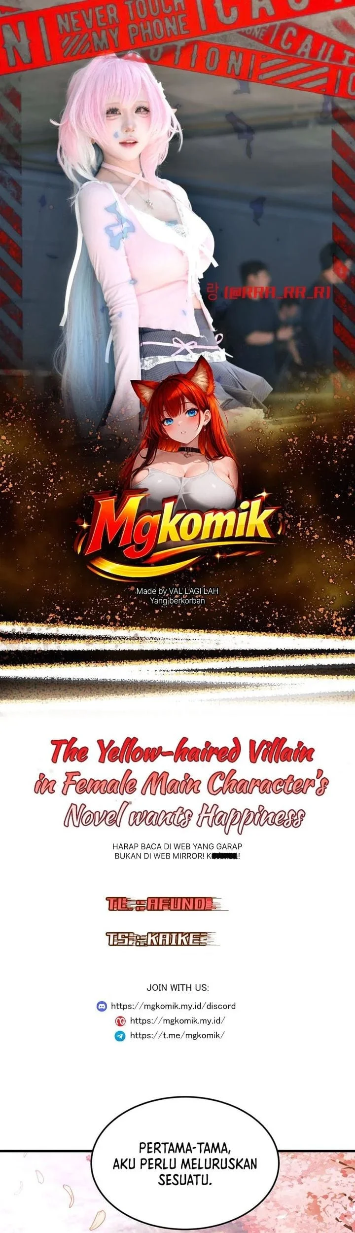 The Yellow-haired Villain in Female Main Character’s Novel wants Happiness Chapter 69 - halaman 1