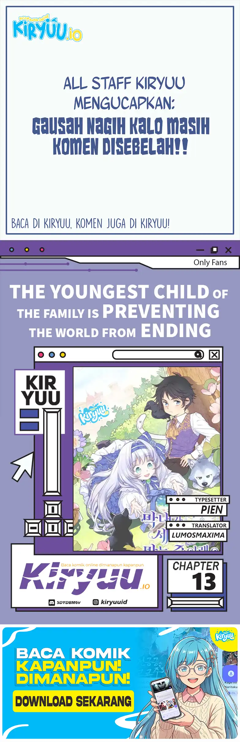 The Youngest Child of the Family Is Preventing the World From Ending Chapter 13 - halaman 1