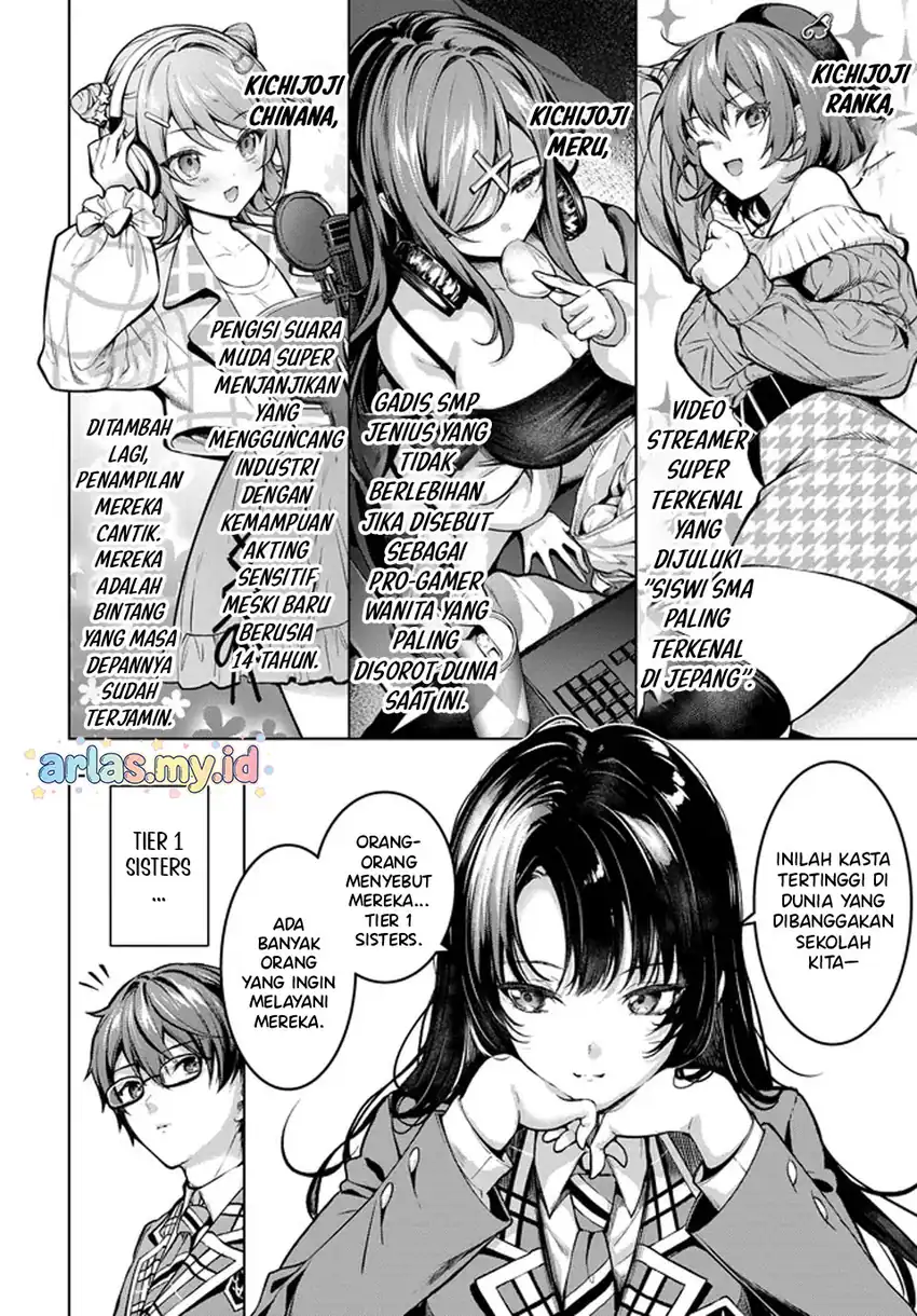 Tier 1 Shimai: Yuumei Yonshimai wa Boku Nashi dewa Ikirarenai Chapter 1.2 - halaman 4