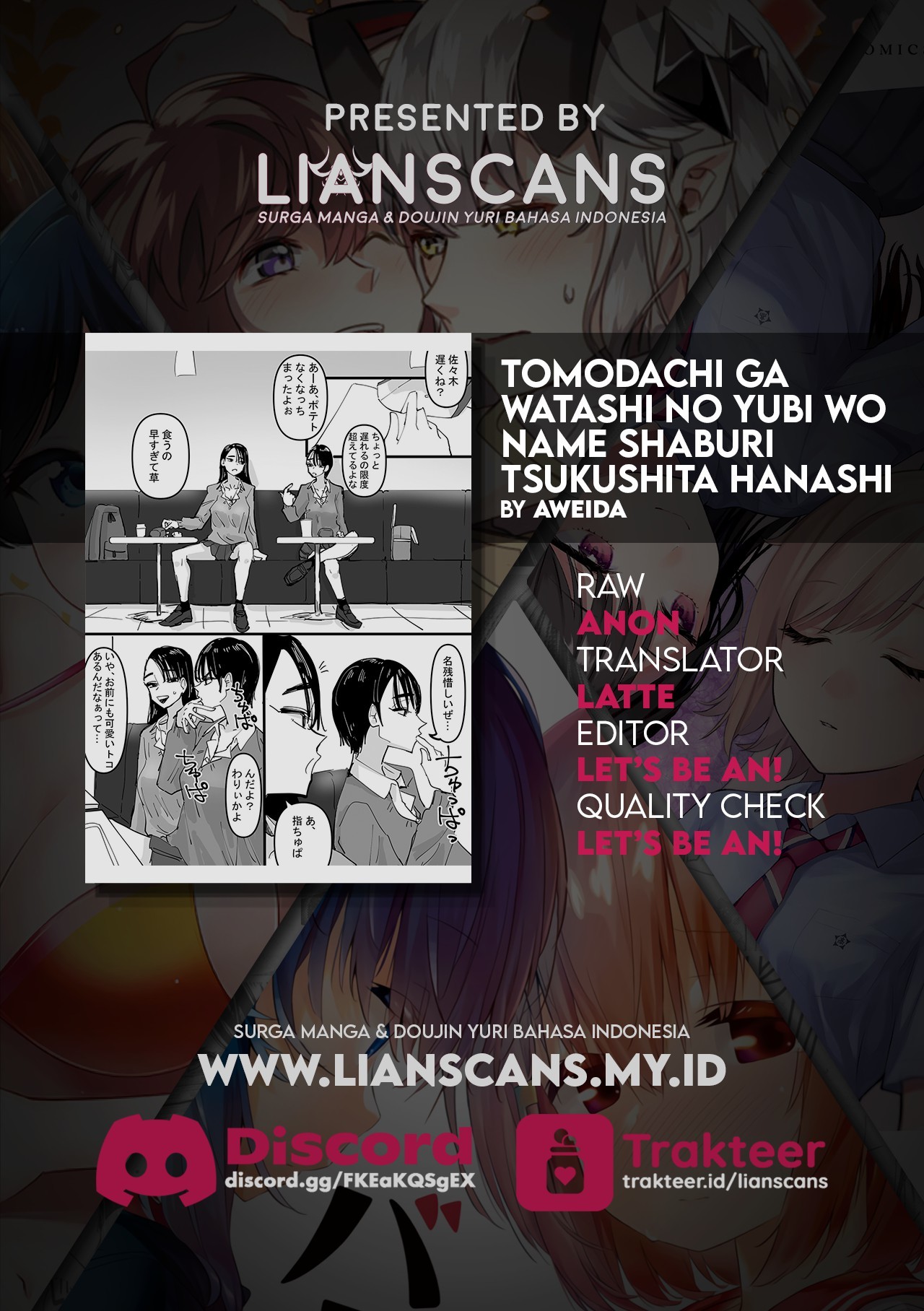 Tomodachi ga Watashi no Yubi wo Name Shaburi Tsukushita Hanashi Chapter 0 - halaman 6