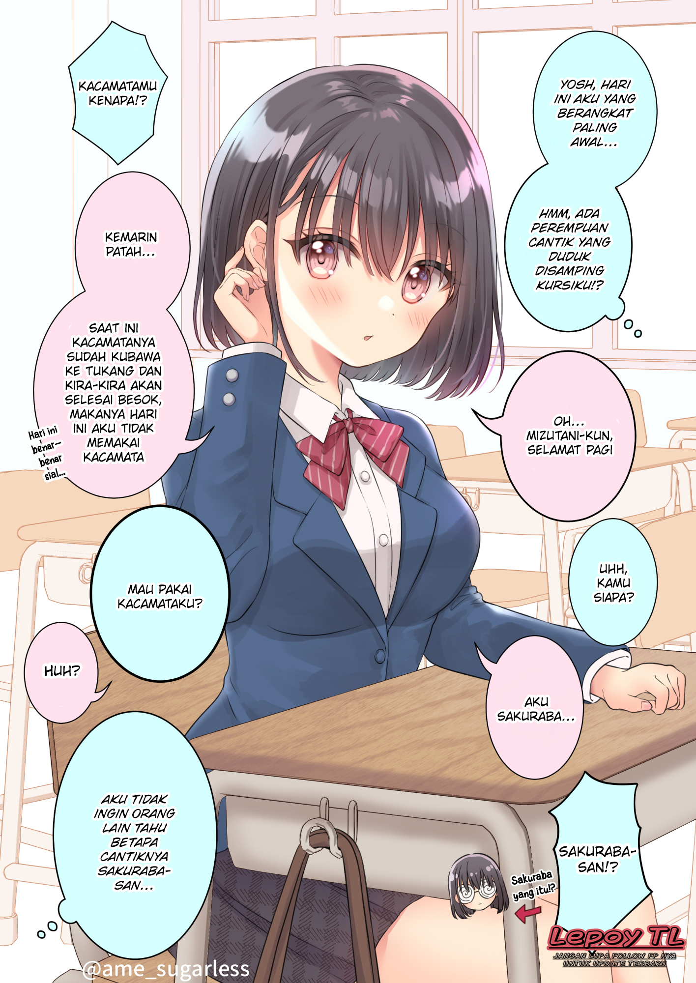 Tonari no Jimi Megane ga Megane wo Hazushitara Chapter 0 - halaman 2