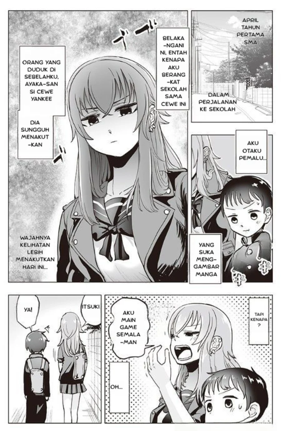 Tonari no Seki no Yankee JK no Jakuten Chapter 5 - halaman 1