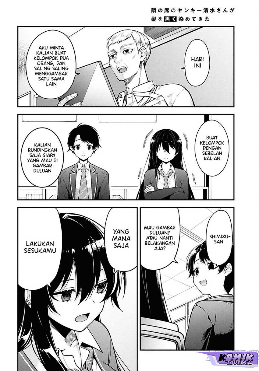Tonari no Seki no Yankee Shimizu-san ga Kami o Kuroku Sometekita Chapter 1 - halaman 15