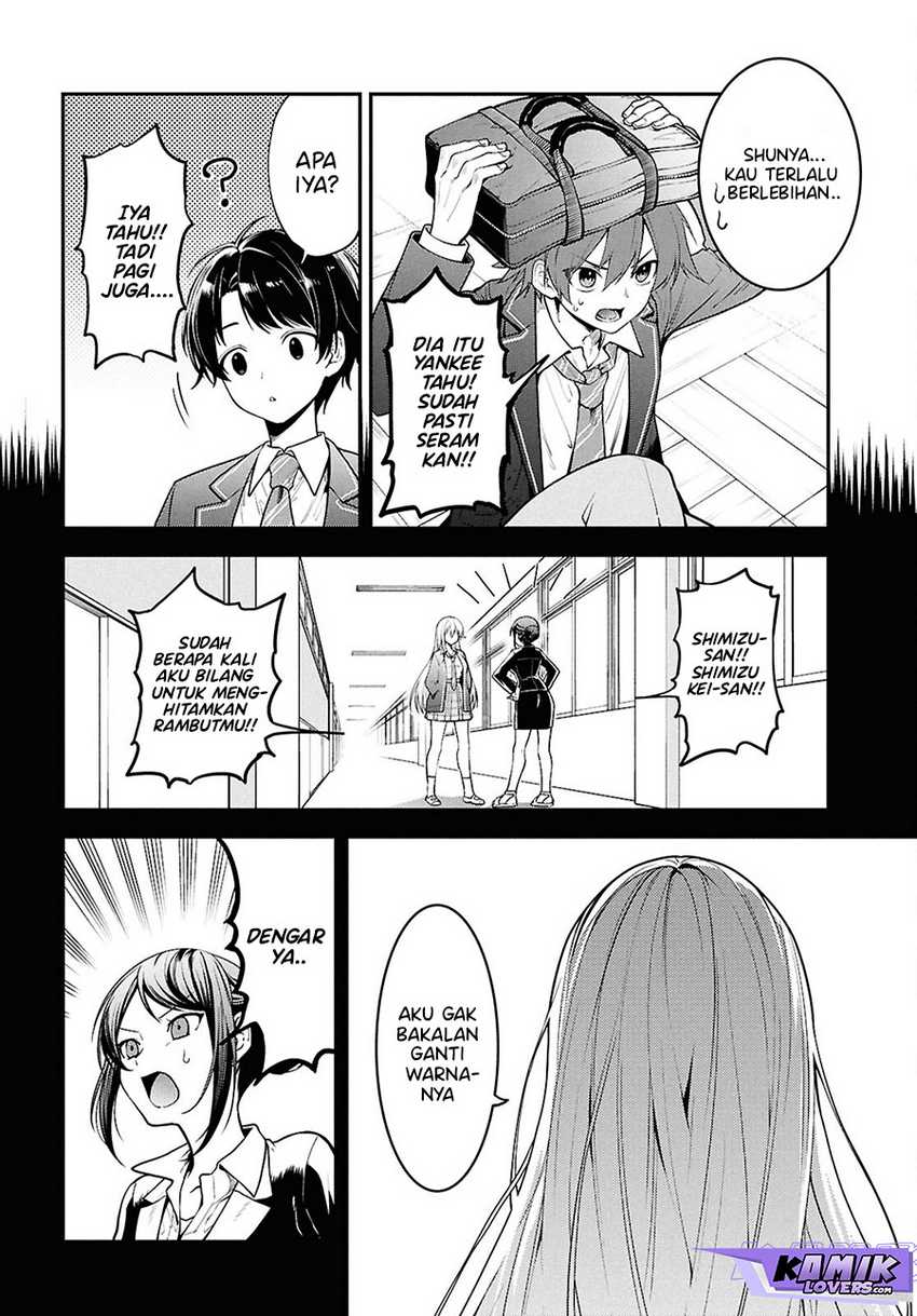 Tonari no Seki no Yankee Shimizu-san ga Kami o Kuroku Sometekita Chapter 1 - halaman 6