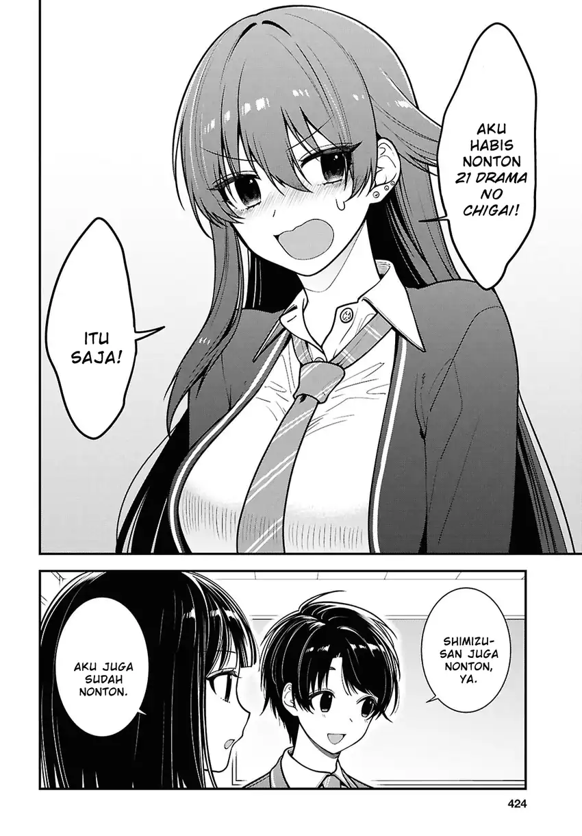 Tonari no Seki no Yankee Shimizu-san ga Kami o Kuroku Sometekita Chapter 12 - halaman 14