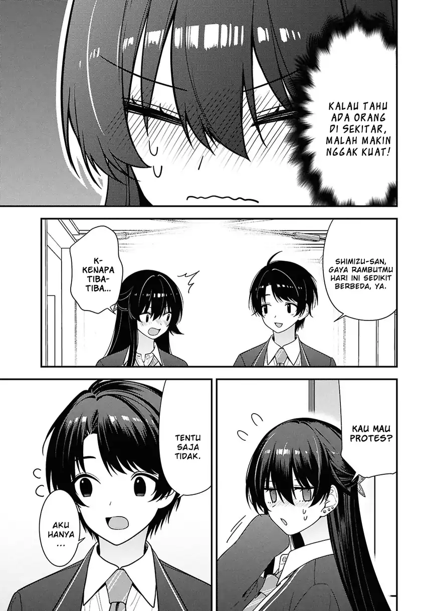 Tonari no Seki no Yankee Shimizu-san ga Kami o Kuroku Sometekita Chapter 14 - halaman 15