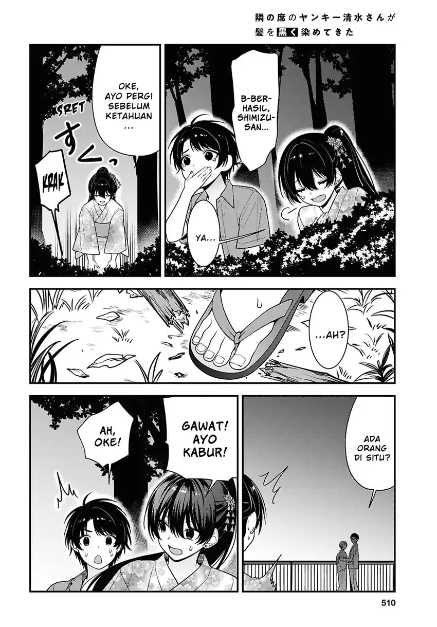 Tonari no Seki no Yankee Shimizu-san ga Kami o Kuroku Sometekita Chapter 16 - halaman 28