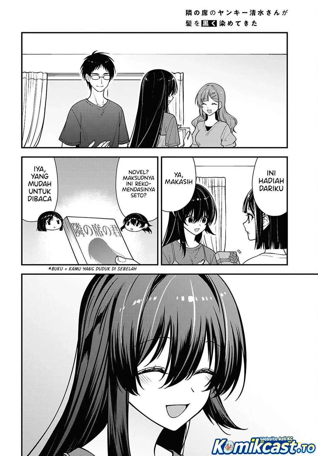 Tonari no Seki no Yankee Shimizu-san ga Kami o Kuroku Sometekita Chapter 18 - halaman 2