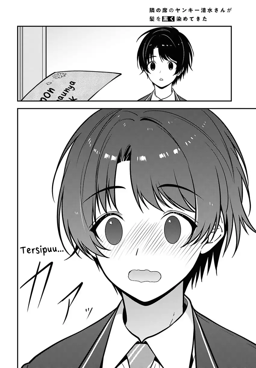 Tonari no Seki no Yankee Shimizu-san ga Kami o Kuroku Sometekita Chapter 19 - halaman 25