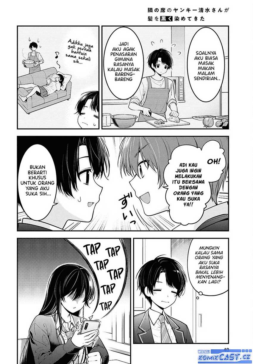 Tonari no Seki no Yankee Shimizu-san ga Kami o Kuroku Sometekita Chapter 2 - halaman 5