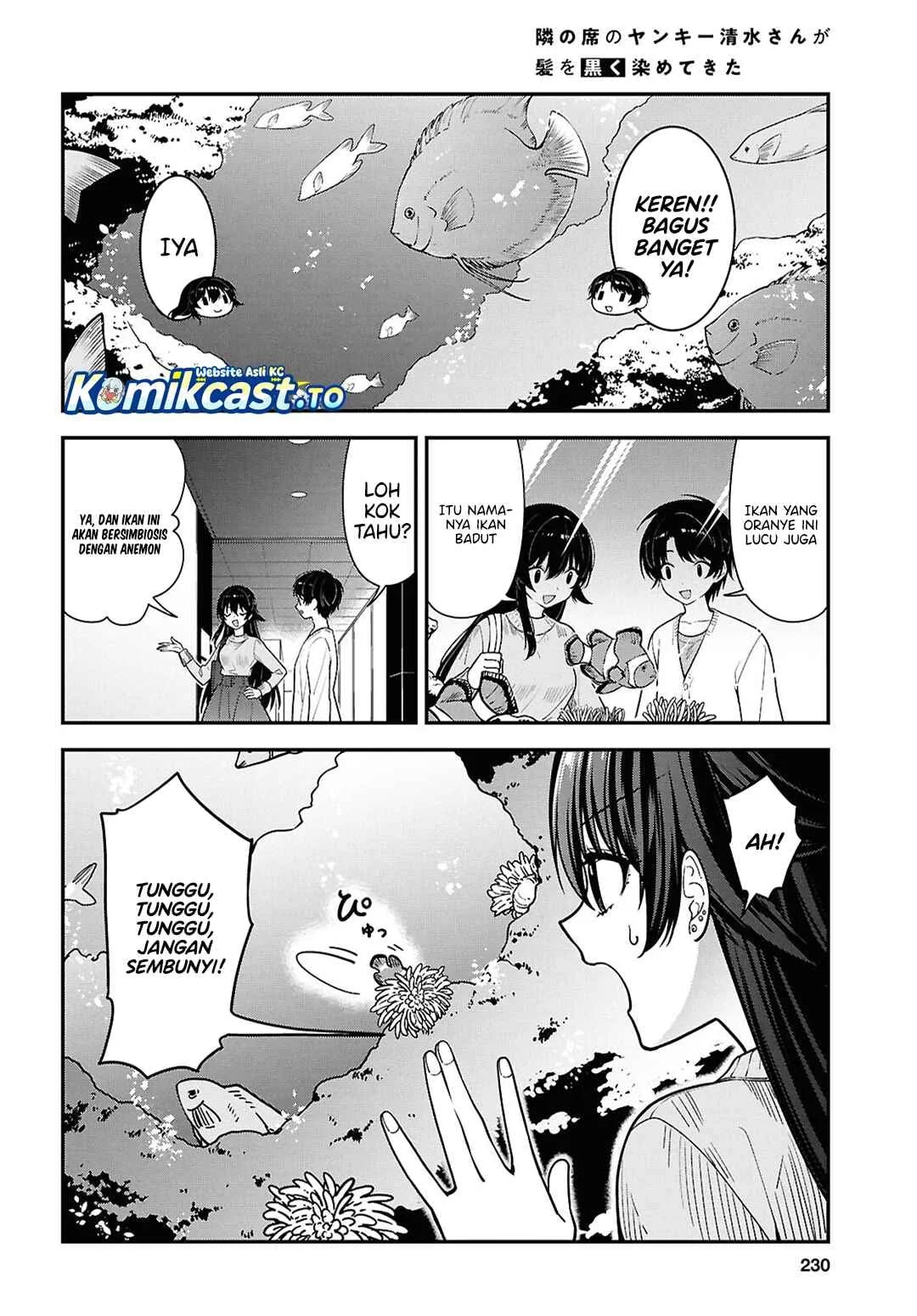 Tonari no Seki no Yankee Shimizu-san ga Kami o Kuroku Sometekita Chapter 20 - halaman 13