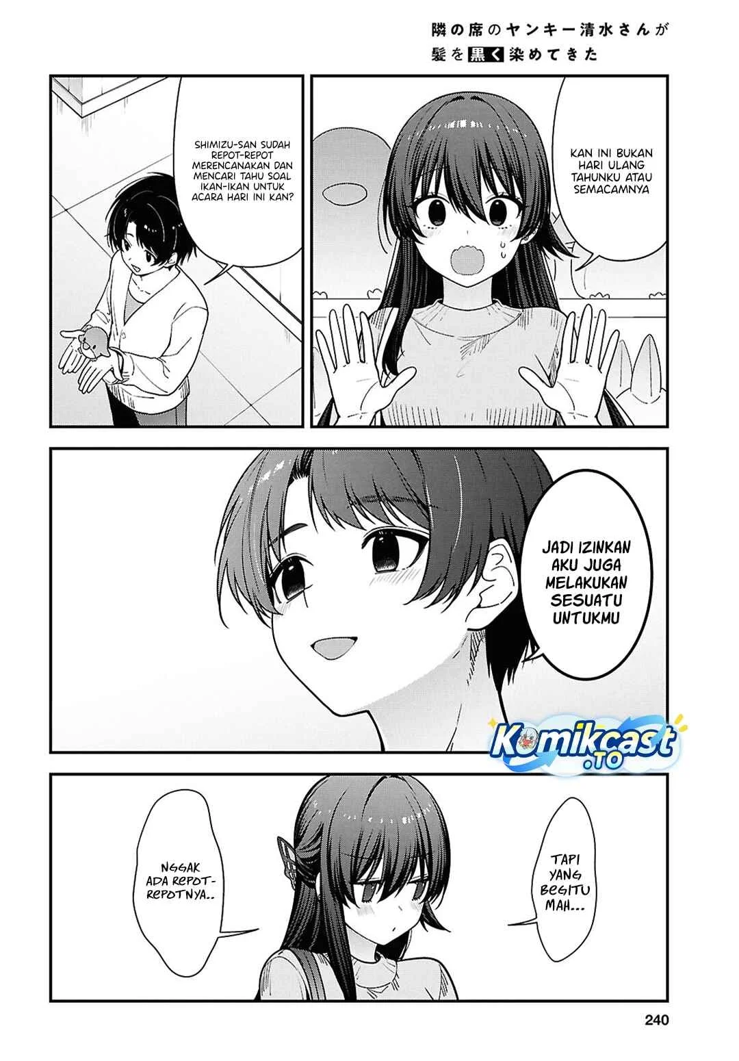 Tonari no Seki no Yankee Shimizu-san ga Kami o Kuroku Sometekita Chapter 20 - halaman 22