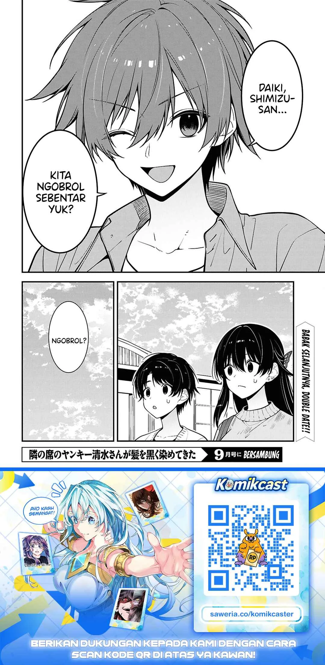 Tonari no Seki no Yankee Shimizu-san ga Kami o Kuroku Sometekita Chapter 20 - halaman 32