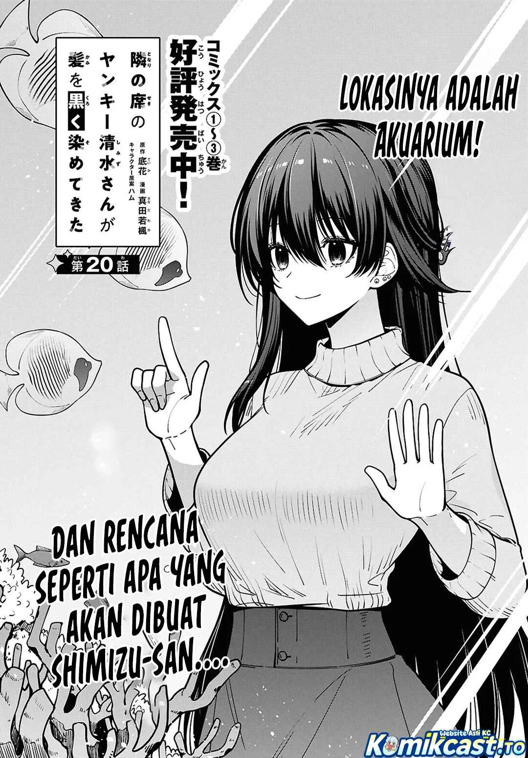 Tonari no Seki no Yankee Shimizu-san ga Kami o Kuroku Sometekita Chapter 20 - halaman 7