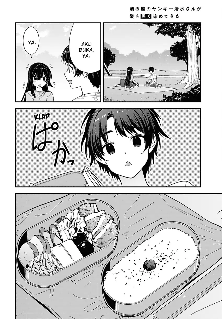 Tonari no Seki no Yankee Shimizu-san ga Kami o Kuroku Sometekita Chapter 21 - halaman 10