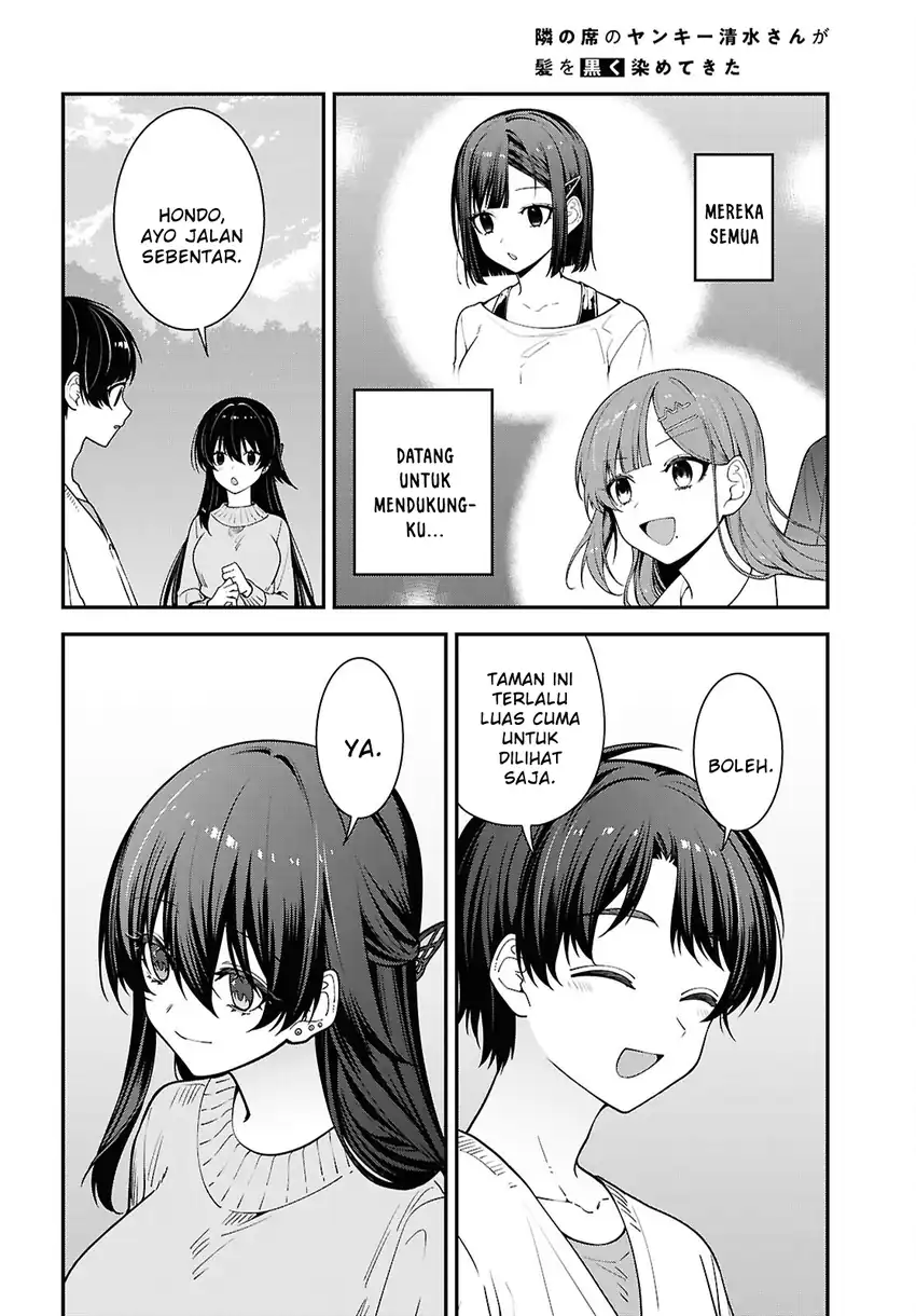 Tonari no Seki no Yankee Shimizu-san ga Kami o Kuroku Sometekita Chapter 21 - halaman 24