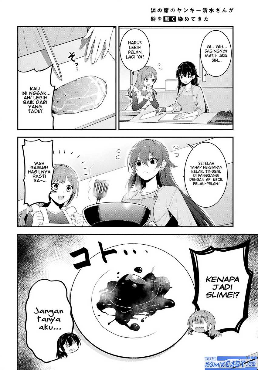 Tonari no Seki no Yankee Shimizu-san ga Kami o Kuroku Sometekita Chapter 3 - halaman 11