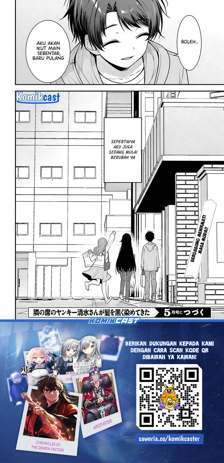 Tonari no Seki no Yankee Shimizu-san ga Kami o Kuroku Sometekita Chapter 6 - halaman 14