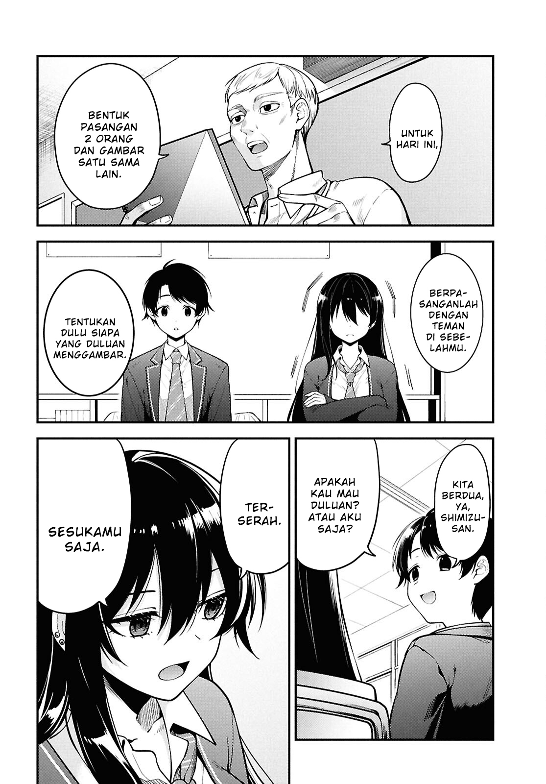 Tonari no Seki no Yankee Shimizu-san ga Kami wo Kuroku Sometekita Chapter 1 - halaman 13