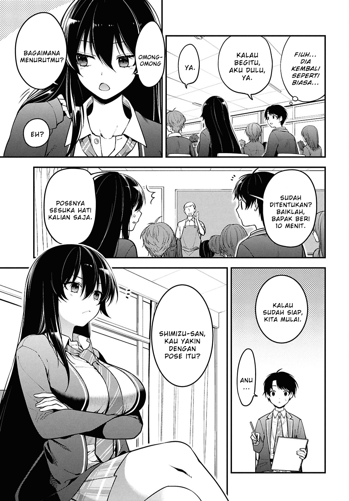 Tonari no Seki no Yankee Shimizu-san ga Kami wo Kuroku Sometekita Chapter 1 - halaman 14