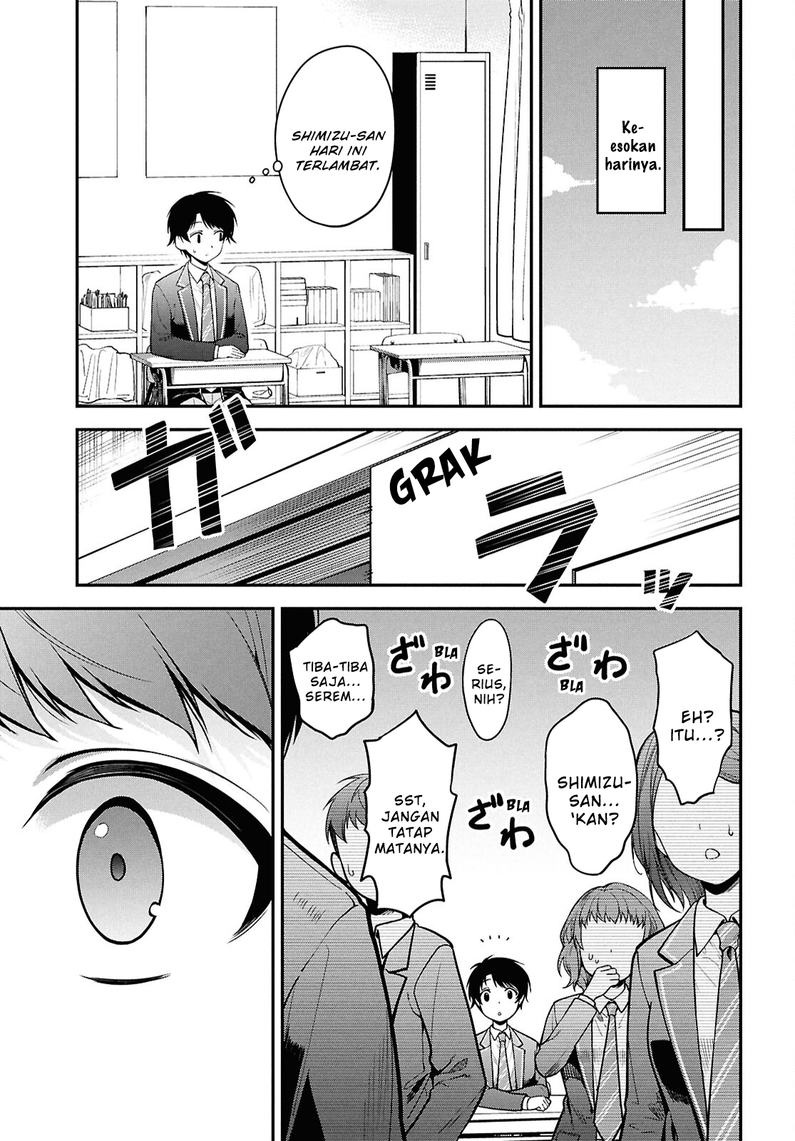 Tonari no Seki no Yankee Shimizu-san ga Kami wo Kuroku Sometekita Chapter 1 - halaman 9