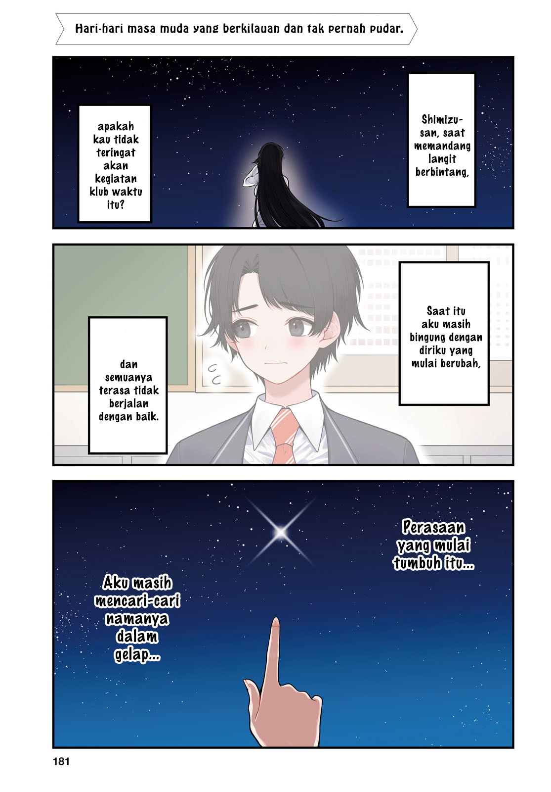 Tonari no Seki no Yankee Shimizu-san ga Kami wo Kuroku Sometekita Chapter 11 - halaman 1
