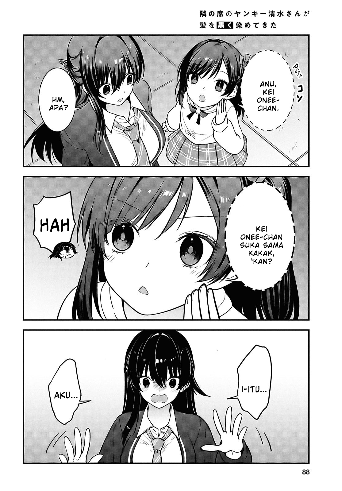 Tonari no Seki no Yankee Shimizu-san ga Kami wo Kuroku Sometekita Chapter 15 - halaman 25