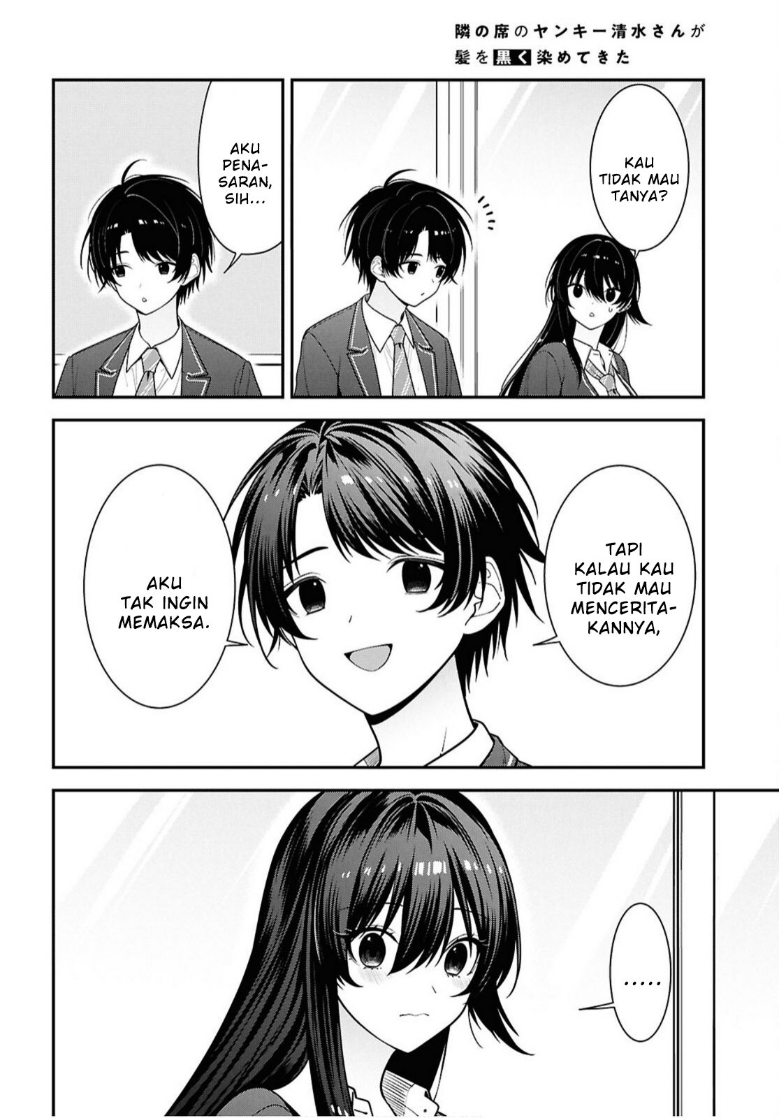 Tonari no Seki no Yankee Shimizu-san ga Kami wo Kuroku Sometekita Chapter 17 - halaman 10
