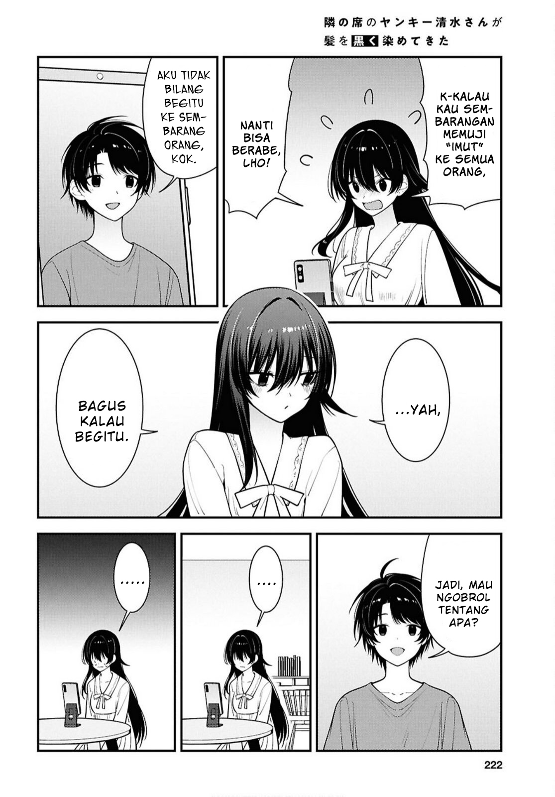 Tonari no Seki no Yankee Shimizu-san ga Kami wo Kuroku Sometekita Chapter 17 - halaman 24