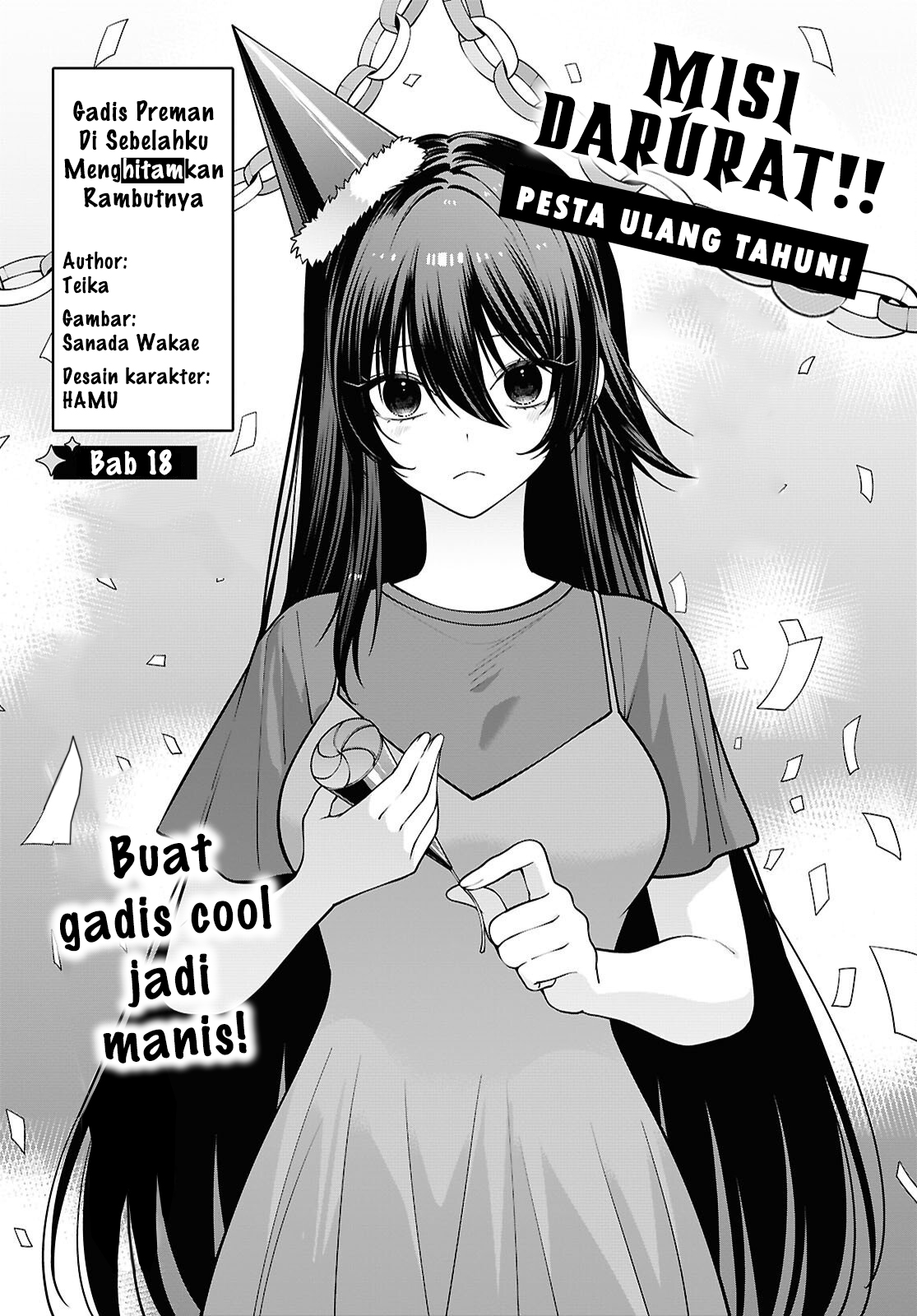 Tonari no Seki no Yankee Shimizu-san ga Kami wo Kuroku Sometekita Chapter 18 - halaman 1