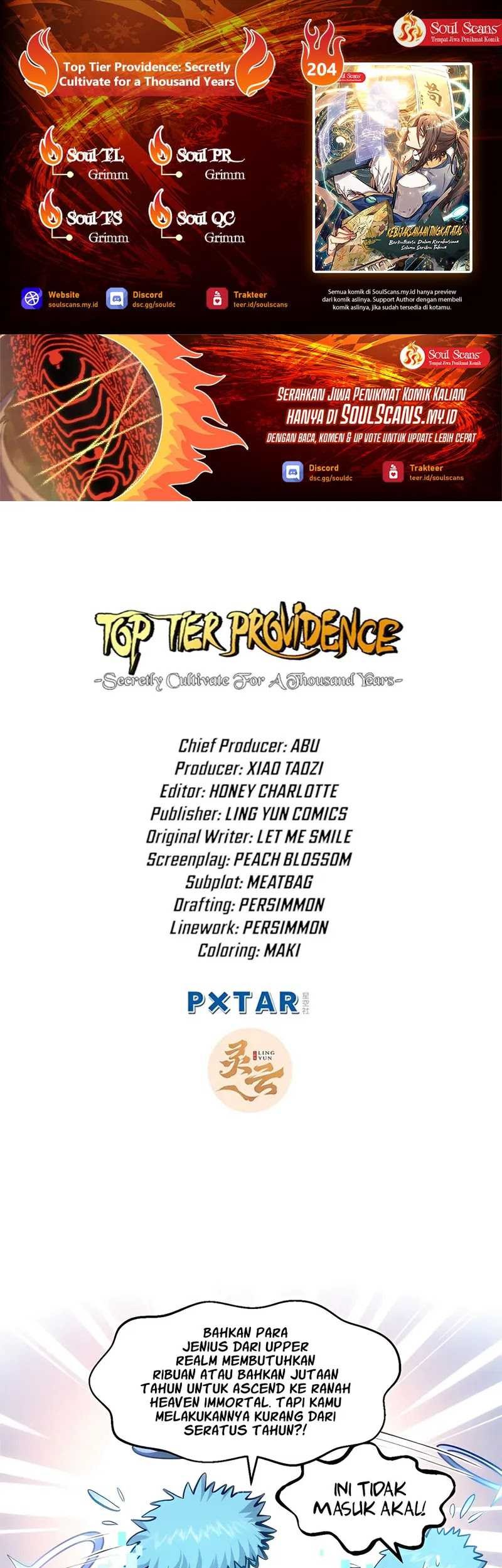 Top Tier Providence: Secretly Cultivate for a Thousand Years Chapter 204 - halaman 1