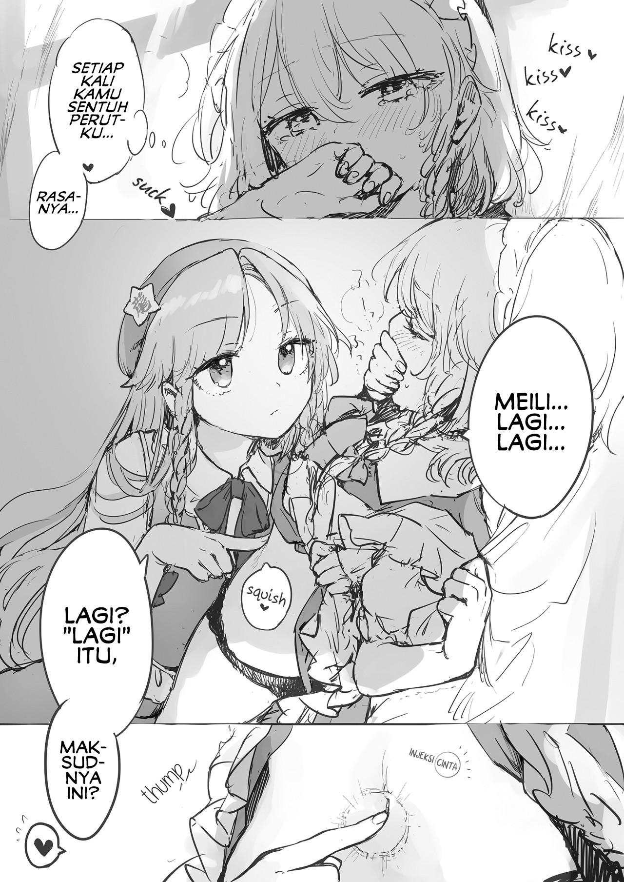Touhou Project - Meiling x Sakuya Tummy Kisses (Doujinshi) Chapter 0 - halaman 3